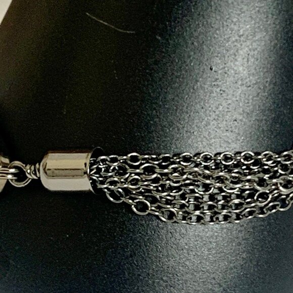 LIA SOPHIA Gun Metal Grey Rhinestone Heart Bracelet - Picture 3 of 7